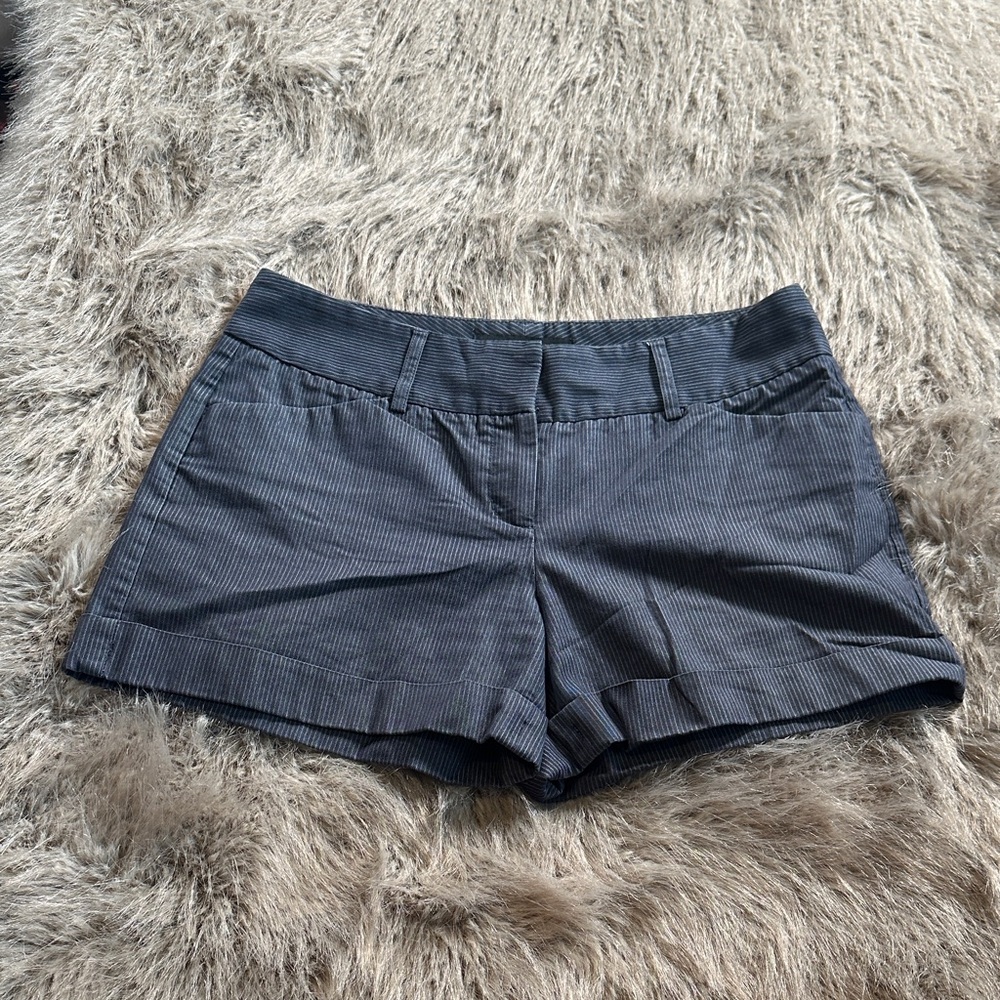 Express Women's Charcoal Pinstripe Shorts